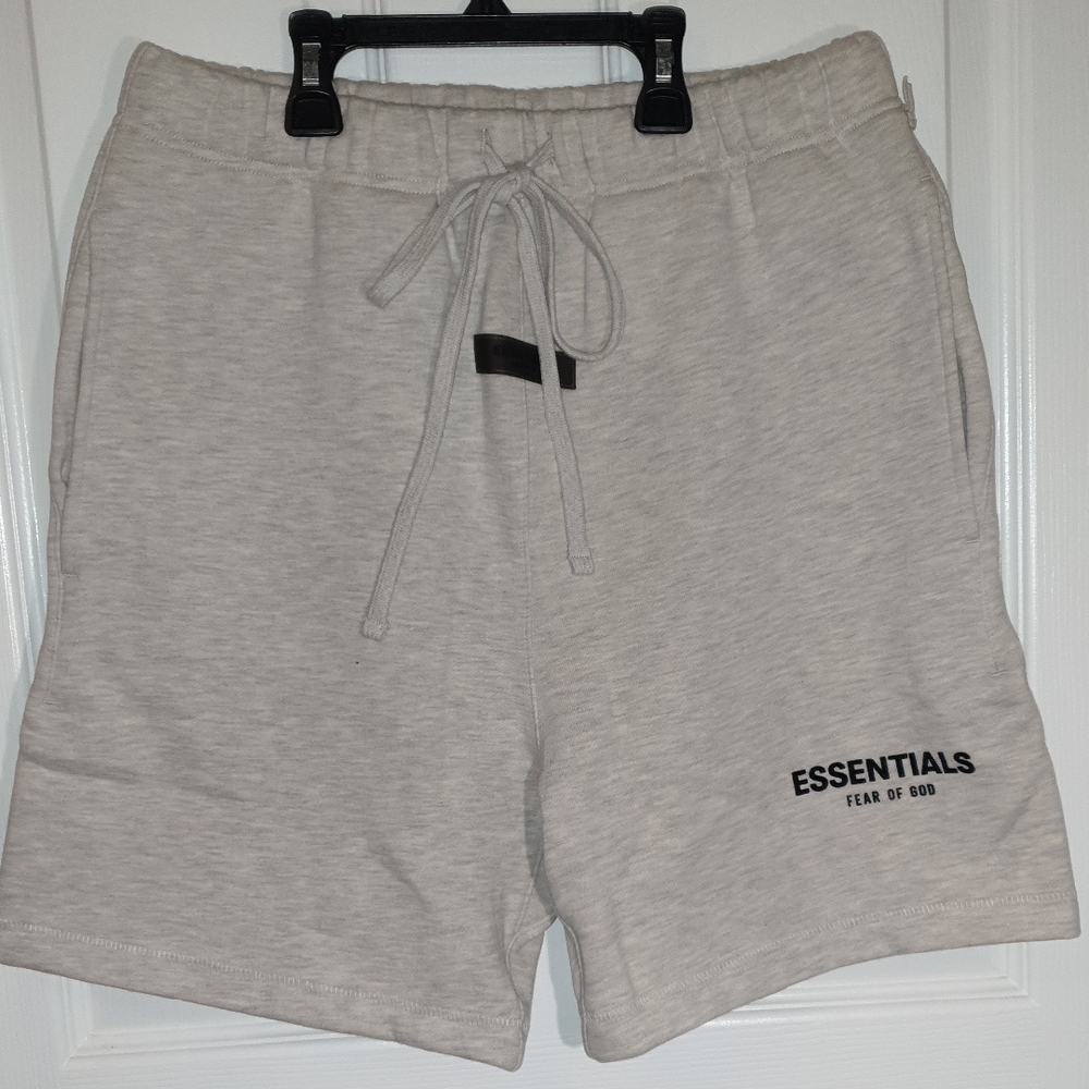 Essentials Light Oatmeal Drawstring Shorts